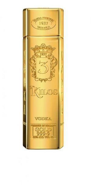 3 KILOS VODKA GOLD 999.9 40% 1L